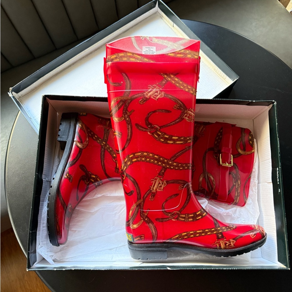 Ralph Lauren Tall Riding Rain Boot 8